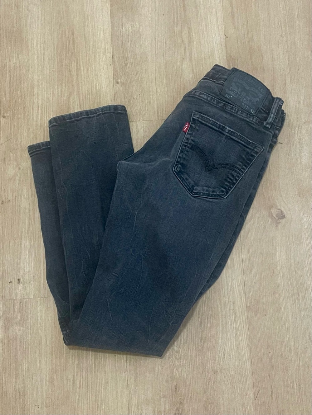 Levi's Men's Washed Black Slim Straight Jeans 30x32